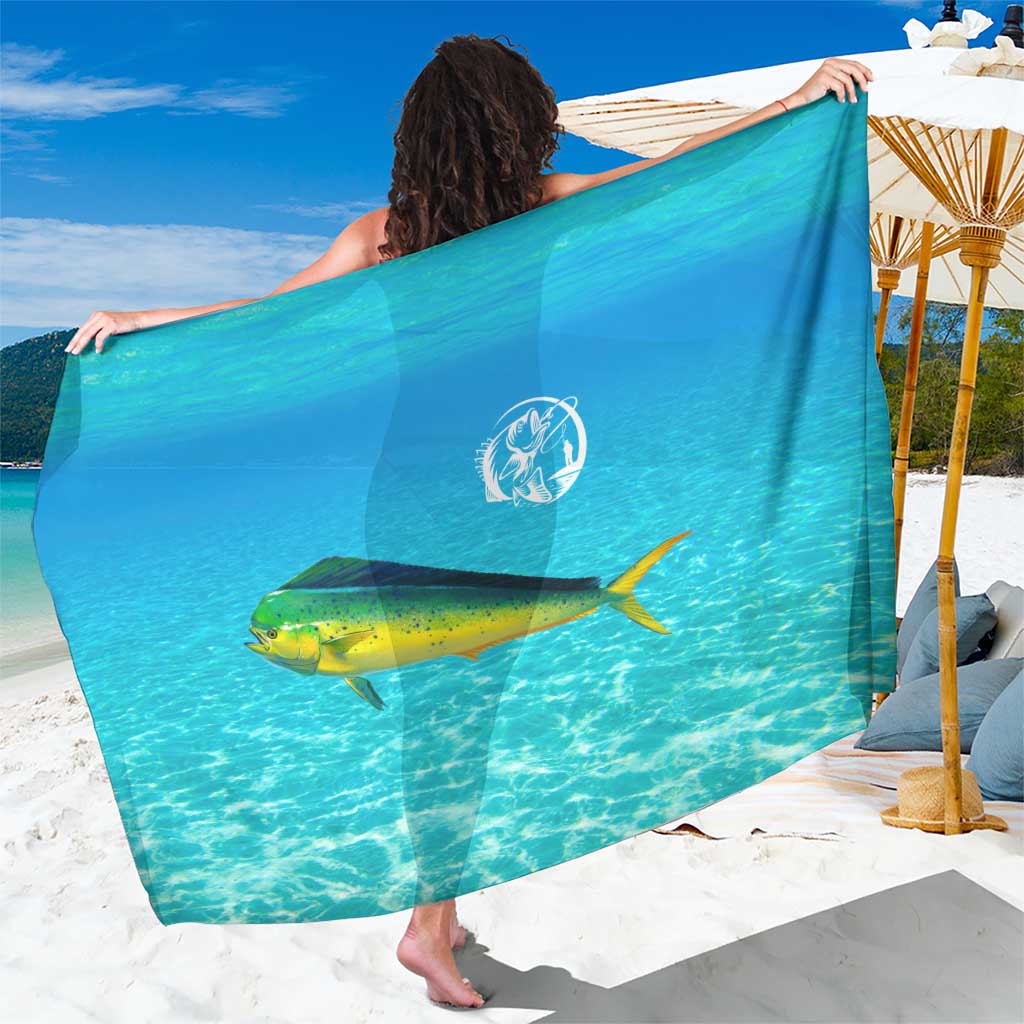 Mahi Mahi  Fishing Customize Name Sarong Underwater Blue Background in Tropical Ocean Scene - Wonder Print Shop