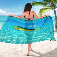 Mahi Mahi  Fishing Customize Name Sarong Underwater Blue Background in Tropical Ocean Scene - Wonder Print Shop