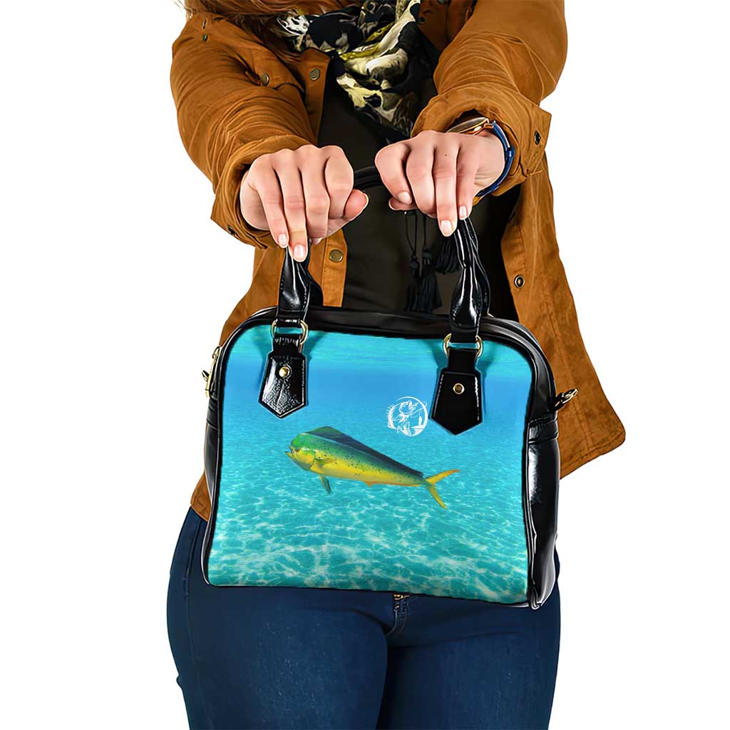 Mahi Mahi  Fishing Customize Name Shoulder Handbag Underwater Blue Background in Tropical Ocean Scene - Wonder Print Shop