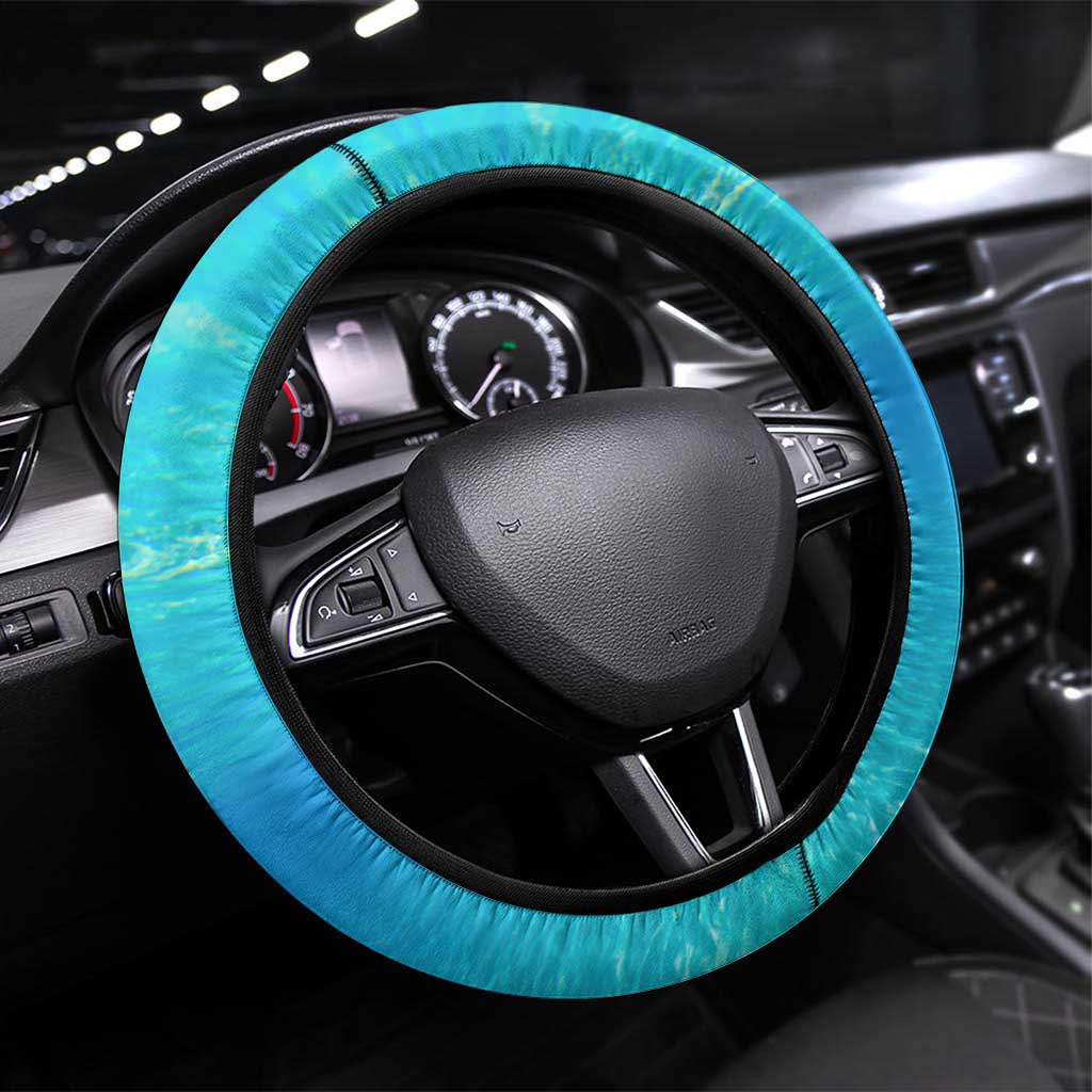 Mahi Mahi  Fishing Customize Name Steering Wheel Cover Underwater Blue Background in Tropical Ocean Scene - Wonder Print Shop