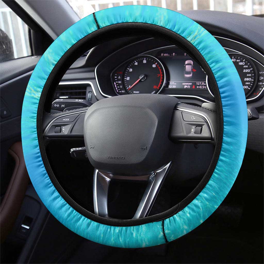 Mahi Mahi  Fishing Customize Name Steering Wheel Cover Underwater Blue Background in Tropical Ocean Scene - Wonder Print Shop