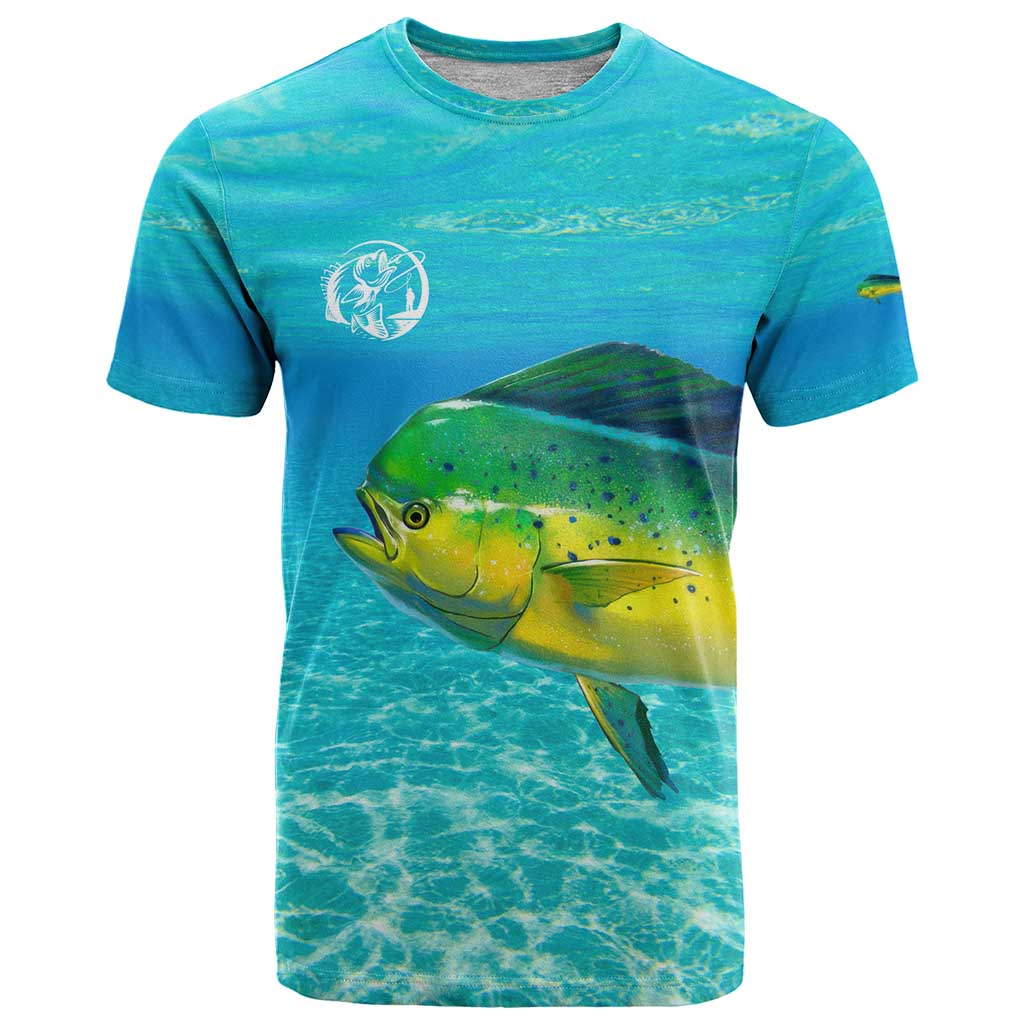 Mahi Mahi  Fishing Customize Name T Shirt Underwater Blue Background in Tropical Ocean Scene - Wonder Print Shop