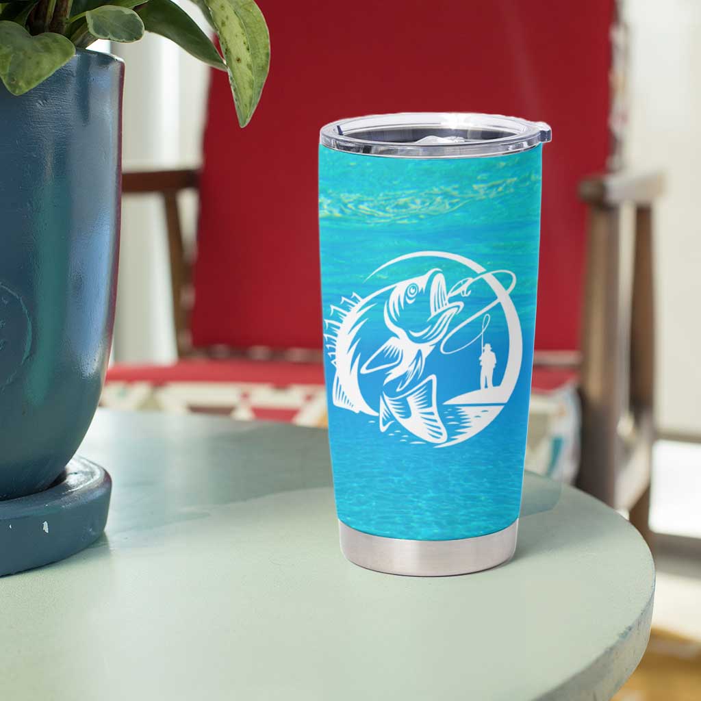 Mahi Mahi  Fishing Customize Name Tumbler Cup Underwater Blue Background in Tropical Ocean Scene - Wonder Print Shop