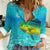 Mahi Mahi  Fishing Customize Name Women Casual Shirt Underwater Blue Background in Tropical Ocean Scene - Wonder Print Shop