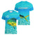 Mahi Mahi  Fishing Customize Name Women V-Neck T-Shirt Underwater Blue Background in Tropical Ocean Scene - Wonder Print Shop