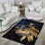 Walleye Fishing Skeleton Personalized Area Rug Grunge American Flag and Realistic Fish Graphic - Wonder Print Shop