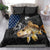 Walleye Fishing Skeleton Personalized Bedding Set Grunge American Flag and Realistic Fish Graphic - Wonder Print Shop