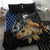 Walleye Fishing Skeleton Personalized Bedding Set Grunge American Flag and Realistic Fish Graphic - Wonder Print Shop