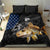 Walleye Fishing Skeleton Personalized Bedding Set Grunge American Flag and Realistic Fish Graphic - Wonder Print Shop