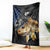 Walleye Fishing Skeleton Personalized Blanket Grunge American Flag and Realistic Fish Graphic - Wonder Print Shop