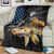 Walleye Fishing Skeleton Personalized Blanket Grunge American Flag and Realistic Fish Graphic - Wonder Print Shop