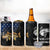 Walleye Fishing Skeleton Personalized 4 in 1 Can Cooler Tumbler Grunge American Flag and Realistic Fish Graphic - Wonder Print Shop