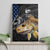 Walleye Fishing Skeleton Personalized Canvas Wall Art Grunge American Flag and Realistic Fish Graphic - Wonder Print Shop