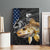 Walleye Fishing Skeleton Personalized Canvas Wall Art Grunge American Flag and Realistic Fish Graphic - Wonder Print Shop