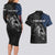 Walleye Fishing Skeleton Personalized Couples Matching Long Sleeve Bodycon Dress and Hawaiian Shirt Grunge American Flag and Realistic Fish Graphic - Wonder Print Shop
