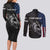 Walleye Fishing Skeleton Personalized Couples Matching Long Sleeve Bodycon Dress and Long Sleeve Button Shirt Grunge American Flag and Realistic Fish Graphic - Wonder Print Shop