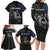 Walleye Fishing Skeleton Personalized Family Matching Long Sleeve Bodycon Dress and Hawaiian Shirt Grunge American Flag and Realistic Fish Graphic - Wonder Print Shop