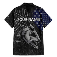 Walleye Fishing Skeleton Personalized Family Matching Mermaid Dress and Hawaiian Shirt Grunge American Flag and Realistic Fish Graphic - Wonder Print Shop