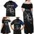 Walleye Fishing Skeleton Personalized Family Matching Off Shoulder Maxi Dress and Hawaiian Shirt Grunge American Flag and Realistic Fish Graphic - Wonder Print Shop