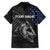 Walleye Fishing Skeleton Personalized Family Matching Off Shoulder Short Dress and Hawaiian Shirt Grunge American Flag and Realistic Fish Graphic - Wonder Print Shop