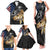 Walleye Fishing Skeleton Personalized Family Matching Tank Maxi Dress and Hawaiian Shirt Grunge American Flag and Realistic Fish Graphic - Wonder Print Shop
