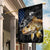 Walleye Fishing Skeleton Personalized Garden Flag Grunge American Flag and Realistic Fish Graphic - Wonder Print Shop