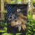 Walleye Fishing Skeleton Personalized Garden Flag Grunge American Flag and Realistic Fish Graphic - Wonder Print Shop