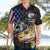 Walleye Fishing Skeleton Personalized Hawaiian Shirt Grunge American Flag and Realistic Fish Graphic - Wonder Print Shop