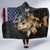 Walleye Fishing Skeleton Personalized Hooded Blanket Grunge American Flag and Realistic Fish Graphic - Wonder Print Shop