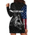 Walleye Fishing Skeleton Personalized Hoodie Dress Grunge American Flag and Realistic Fish Graphic - Wonder Print Shop