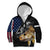 Walleye Fishing Skeleton Personalized Kid Hoodie Grunge American Flag and Realistic Fish Graphic - Wonder Print Shop