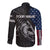 Walleye Fishing Skeleton Personalized Long Sleeve Button Shirt Grunge American Flag and Realistic Fish Graphic - Wonder Print Shop