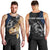 Walleye Fishing Skeleton Personalized Men Tank Top Grunge American Flag and Realistic Fish Graphic - Wonder Print Shop