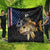 Walleye Fishing Skeleton Personalized Quilt Grunge American Flag and Realistic Fish Graphic - Wonder Print Shop