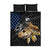 Walleye Fishing Skeleton Personalized Quilt Bed Set Grunge American Flag and Realistic Fish Graphic - Wonder Print Shop