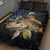 Walleye Fishing Skeleton Personalized Quilt Bed Set Grunge American Flag and Realistic Fish Graphic - Wonder Print Shop
