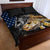 Walleye Fishing Skeleton Personalized Quilt Bed Set Grunge American Flag and Realistic Fish Graphic - Wonder Print Shop