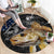 Walleye Fishing Skeleton Personalized Round Carpet Grunge American Flag and Realistic Fish Graphic - Wonder Print Shop