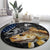 Walleye Fishing Skeleton Personalized Round Carpet Grunge American Flag and Realistic Fish Graphic - Wonder Print Shop