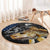 Walleye Fishing Skeleton Personalized Round Carpet Grunge American Flag and Realistic Fish Graphic - Wonder Print Shop