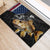 Walleye Fishing Skeleton Personalized Rubber Doormat Grunge American Flag and Realistic Fish Graphic - Wonder Print Shop