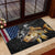 Walleye Fishing Skeleton Personalized Rubber Doormat Grunge American Flag and Realistic Fish Graphic - Wonder Print Shop