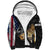 Walleye Fishing Skeleton Personalized Sherpa Hoodie Grunge American Flag and Realistic Fish Graphic - Wonder Print Shop