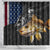Walleye Fishing Skeleton Personalized Shower Curtain Grunge American Flag and Realistic Fish Graphic - Wonder Print Shop