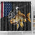 Walleye Fishing Skeleton Personalized Shower Curtain Grunge American Flag and Realistic Fish Graphic - Wonder Print Shop