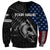 Walleye Fishing Skeleton Personalized Sweatshirt Grunge American Flag and Realistic Fish Graphic - Wonder Print Shop