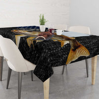 Walleye Fishing Skeleton Personalized Tablecloth Grunge American Flag and Realistic Fish Graphic - Wonder Print Shop