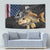 Walleye Fishing Skeleton Personalized Tapestry Grunge American Flag and Realistic Fish Graphic - Wonder Print Shop
