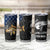 Walleye Fishing Skeleton Personalized Tumbler Cup Grunge American Flag and Realistic Fish Graphic - Wonder Print Shop