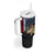 Walleye Fishing Skeleton Personalized Tumbler With Handle Grunge American Flag and Realistic Fish Graphic - Wonder Print Shop
